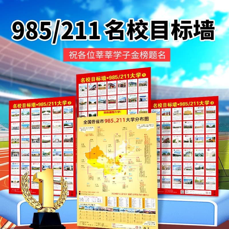 Prestigious University Target Chart New Style 985 211 Motivational Wall Sticker Score Line Reference China Key Universities College Entrance Exam Goals