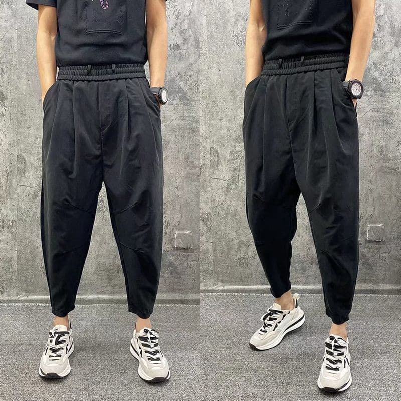Fashion Internet celebrity trendy brand casual leggings spring and autumn new elastic elastic waist handsome men's sports harem pants