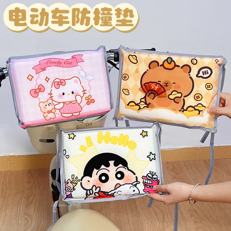 Electric vehicle head bumper pad, front seat soft pad, cute cartoon waterproof electric scooter baby bumper protector
