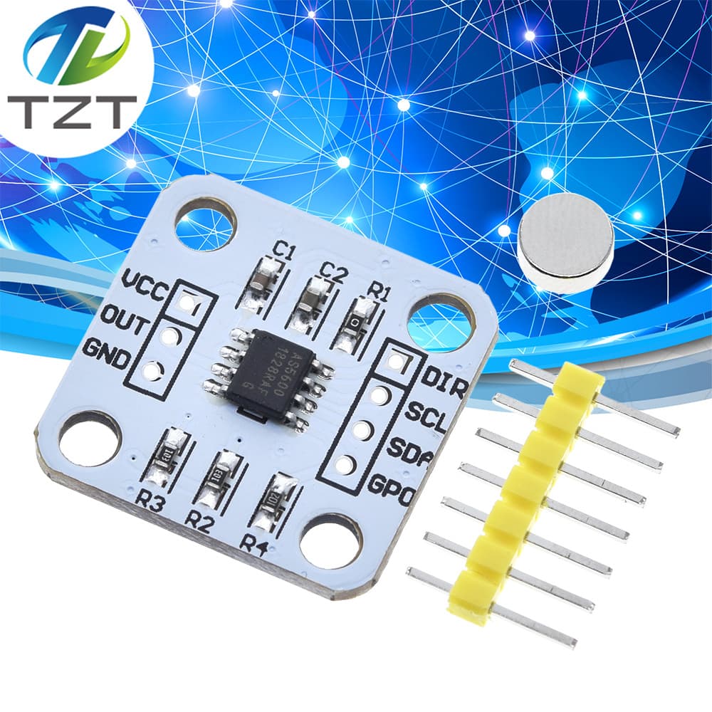 AS5600 Magnetic Encoder Magnetic Induction Angle Measurement Sensor Module 12-bit High Precision with Magnet