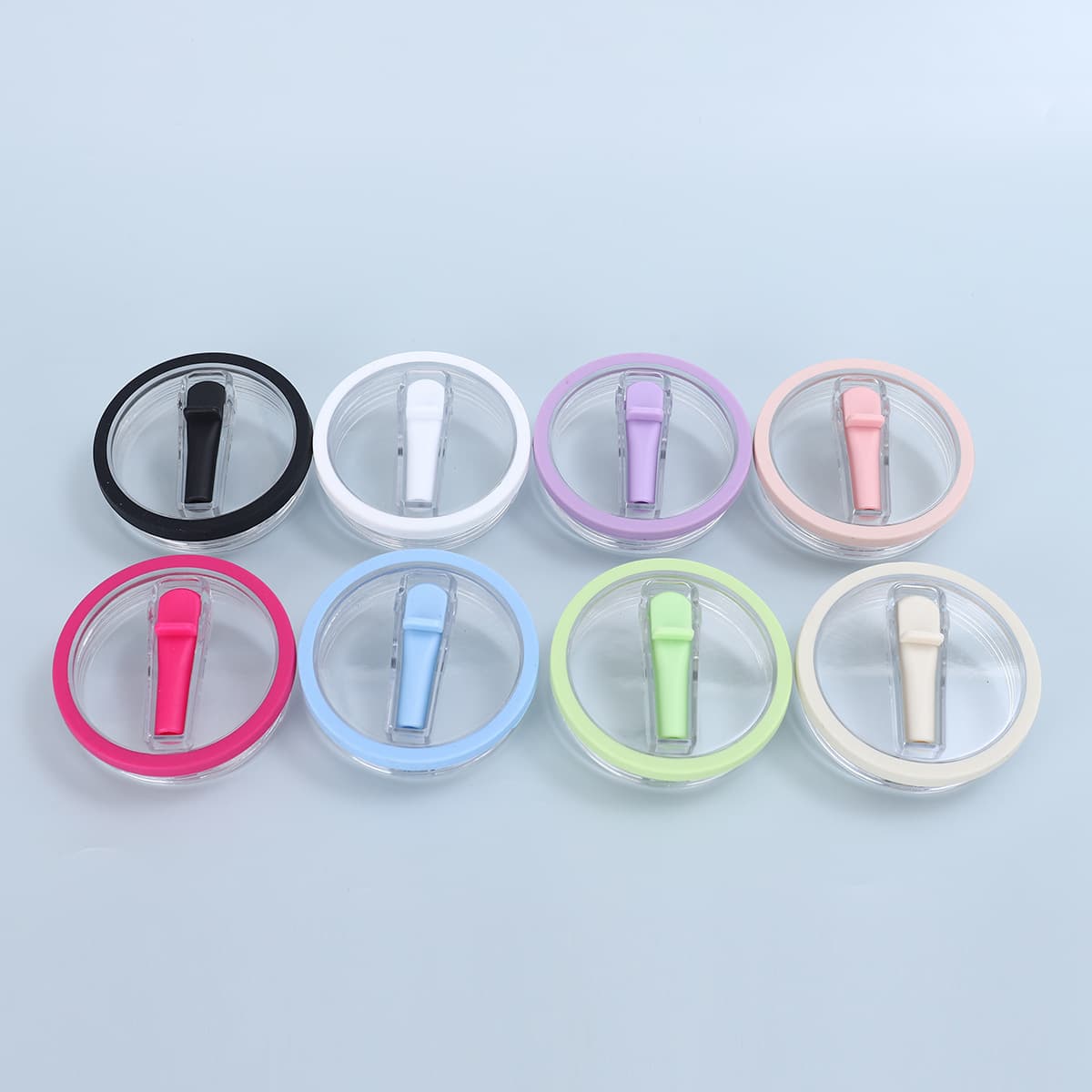 Amazon foldable straw car cup silicone sealed leak-proof lids, large capacity ice dome transparent plastic covers