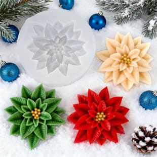 Cross-border Christmas Holly Berry Leaf Silicone Mold DIY Scented Candle Decoration Making Tool