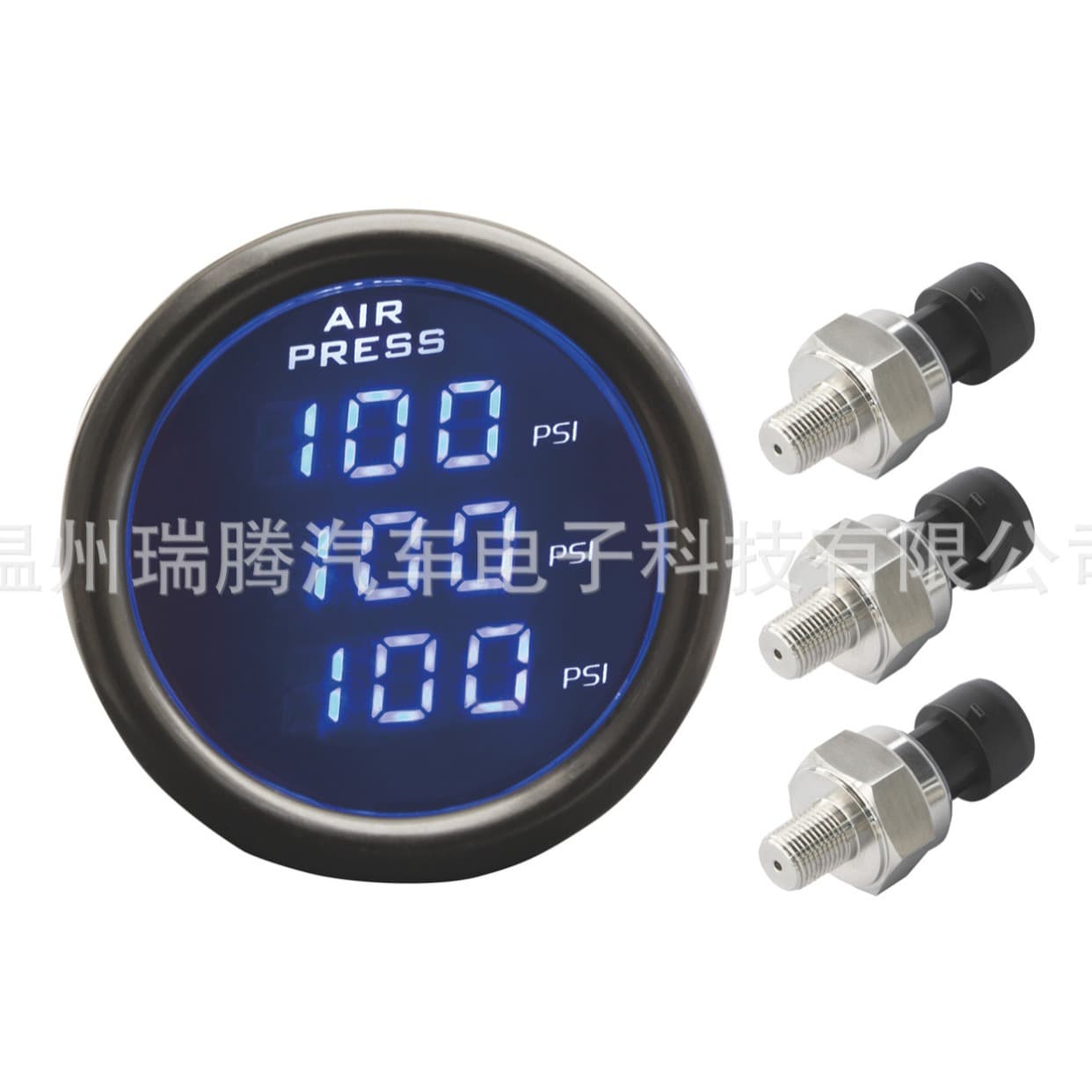 NPT1/8 Modified Digital Three-Screen Kit φ 52mm 5m Line for Cars/Trucks/Engineering Vehicles