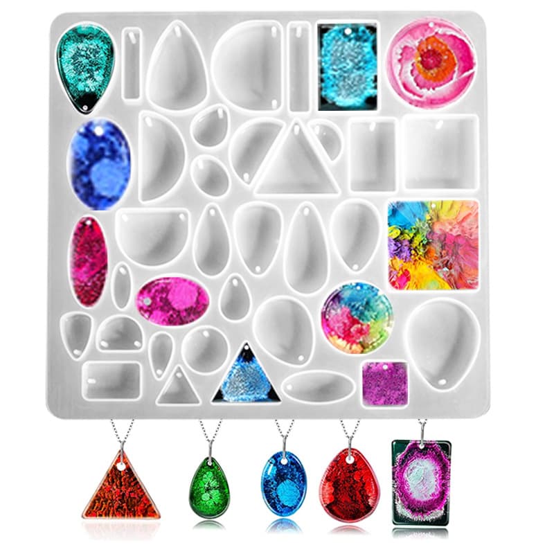 Factory Stock Resin Mold New Product Multi-Specification Gem Keychain Necklace Earring Pendant Silicone Mold Full Sheet