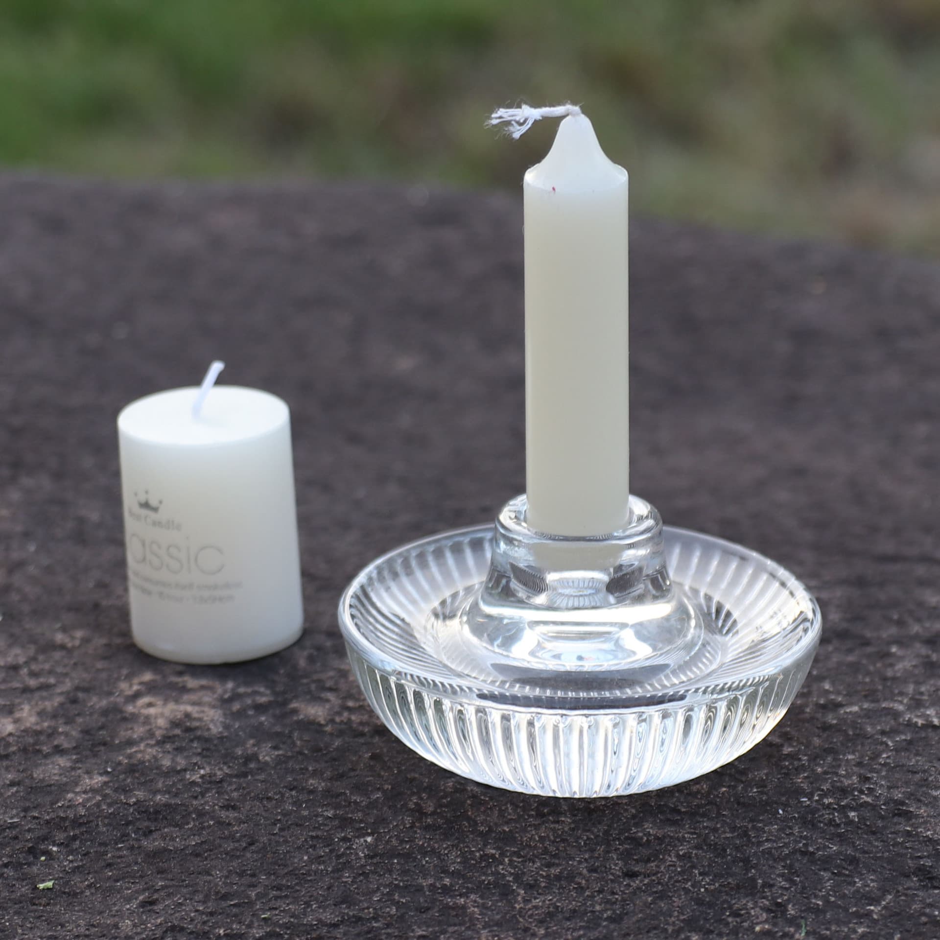 Mushroom-Shaped Dual-Purpose Glass Candle Holder Base Tabletop Decorative Ornament Candlelight Dining Decoration