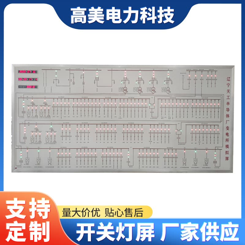Power Distribution Room Substation Switch Station Electrical Simulation Panel with Light Mosaic Simulation Diagram Board, Manual Simulation Operation