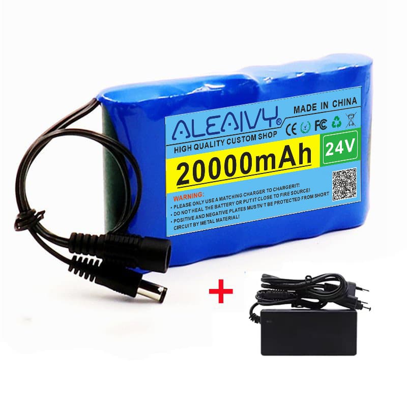 18650 Lithium Battery 24V 6S1P 20000mAh Rechargeable Battery Pack with BMS + Charger