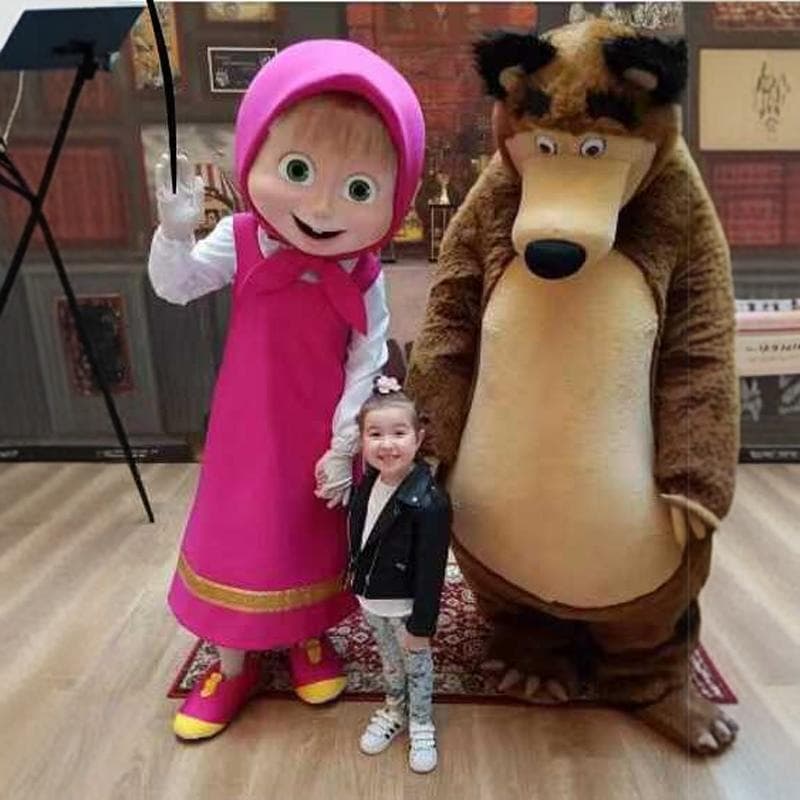 Masha Bear Cartoon Doll Costume Little Bear Walking Doll Cos Headgear Performance Props Headgear Unicorn Girl