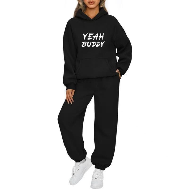 shein Amazon's best-selling casual, comfortable and simple women's sweatshirt set autumn long-sleeved hooded sweatshirt