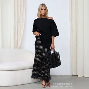 New Summer Polka Dot Lace Patchwork Sweet Fresh Fashion Women's Skirt for Cross-border European and American Independent Station Foreign Trade