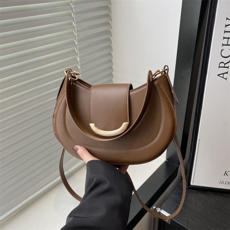2024 New Large Capacity Simple Fashion Vintage Texture Embossed Solid Color Casual Crossbody Shoulder Bag