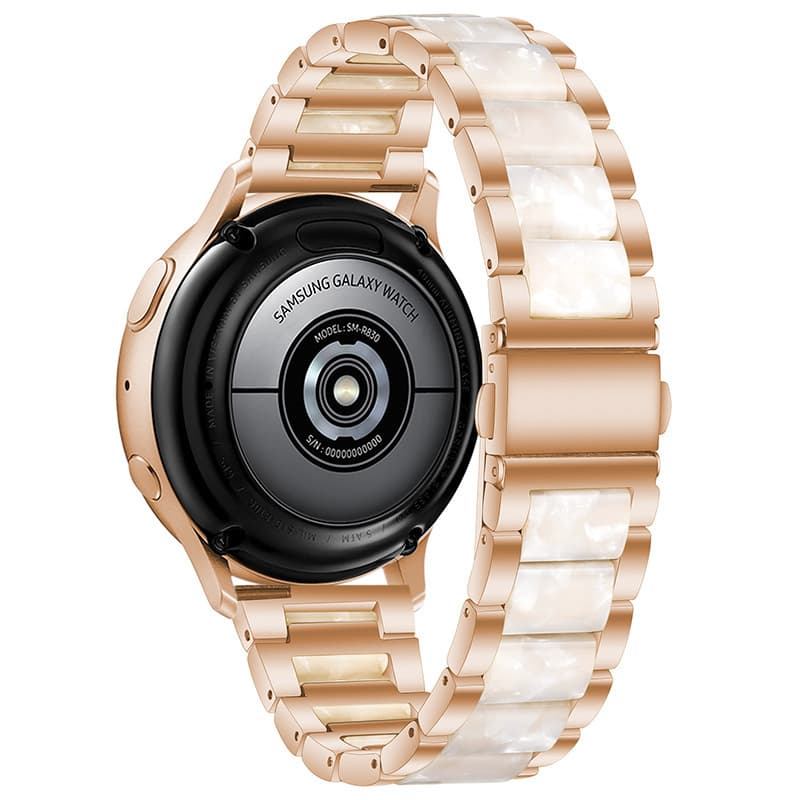 Suitable for Apple/Samsung/Huawei stainless steel watch bands, single-row stainless steel with resin butterfly clasp.