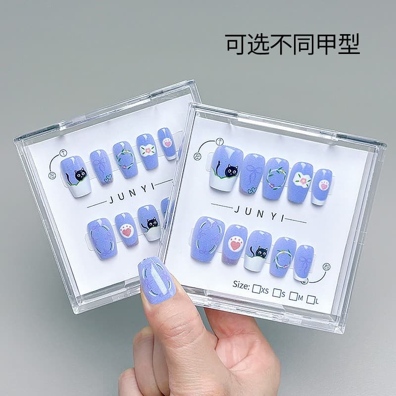 Shangmei New Ready-Made Press-On Nails Pre-Finished UV Printed Cat Eye Detachable Premium Handmade Wearable Nails Wholesale