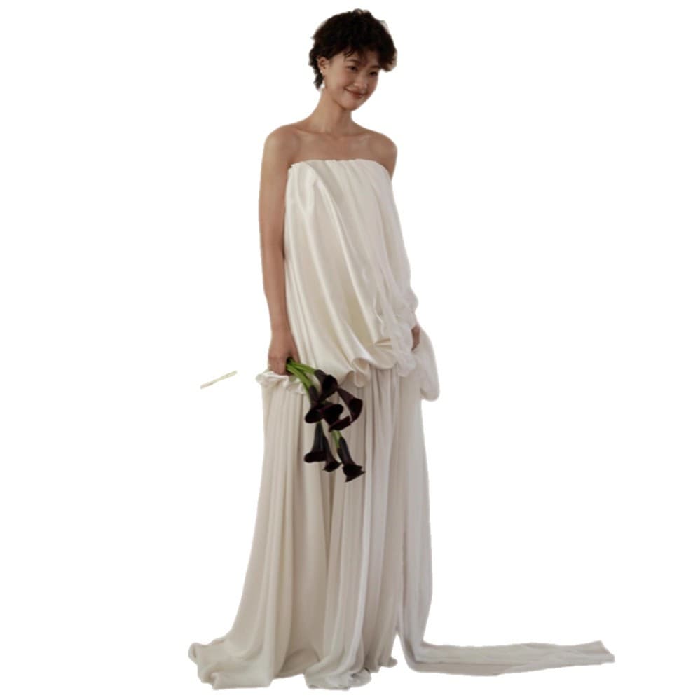 Morning Robe Bride Women's Bridal Engagement Party Evening Dress French Simple Elegant Grand Coming-of-Age Ceremony Evening Gown