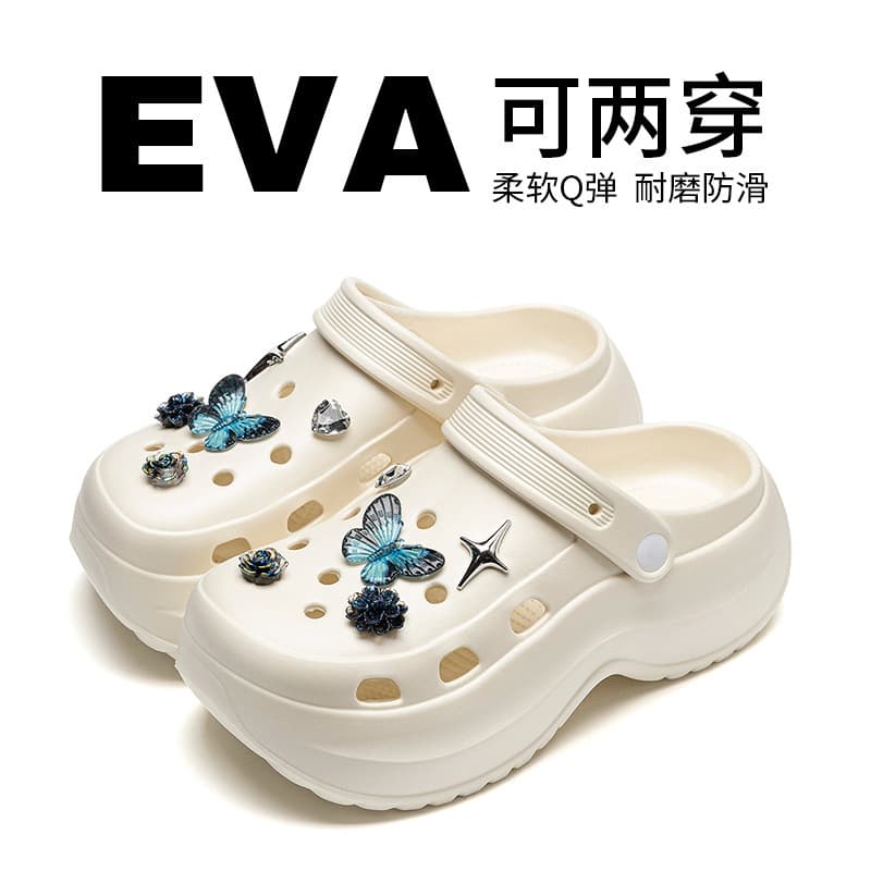 Fashion Butterfly Clog Sandals, Women's Sandals, Slide Sandals, Beach Shoes, Home Slippers, Closed-Toe Sandals