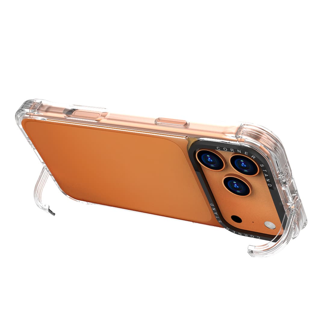 Transparent Bracket Case Compatible with Apple 15 Phone Protective Cover 17Air Drop-Proof Case Four-Corner Hook 16Pro Phone Case