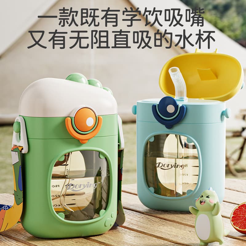 Children's Summer Baby Learning Drinking Cup Straw Sippy Spill-Proof Home Use for 6 Months and Up Special Age Water Cup