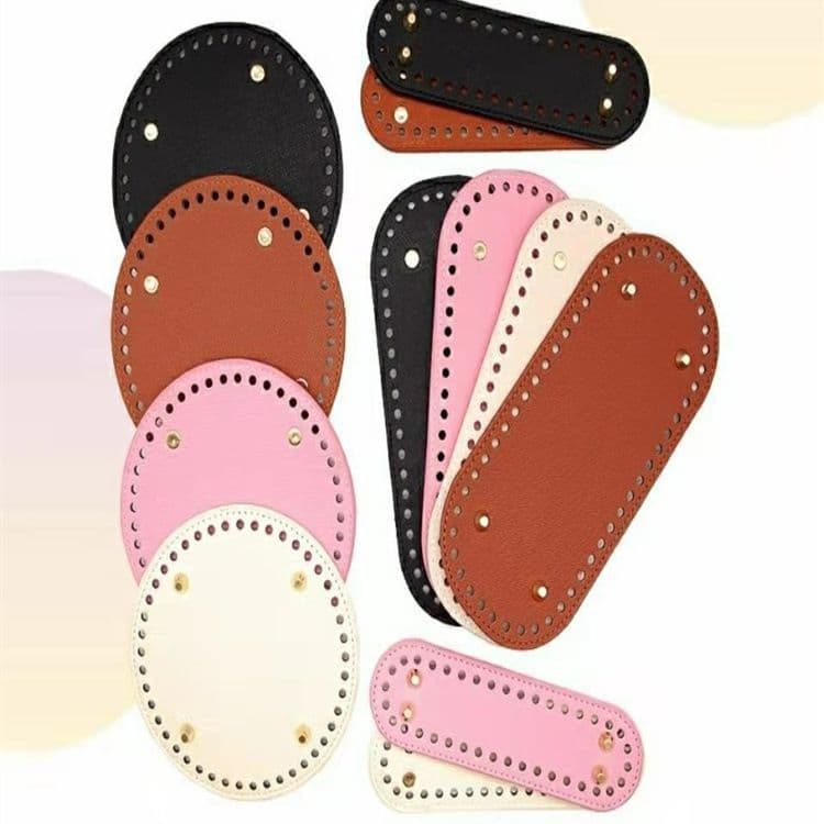Bag Accessories Cloth Strip Woven Handbag DIY Bag Bottom PU Oval Leather Bag Bottom