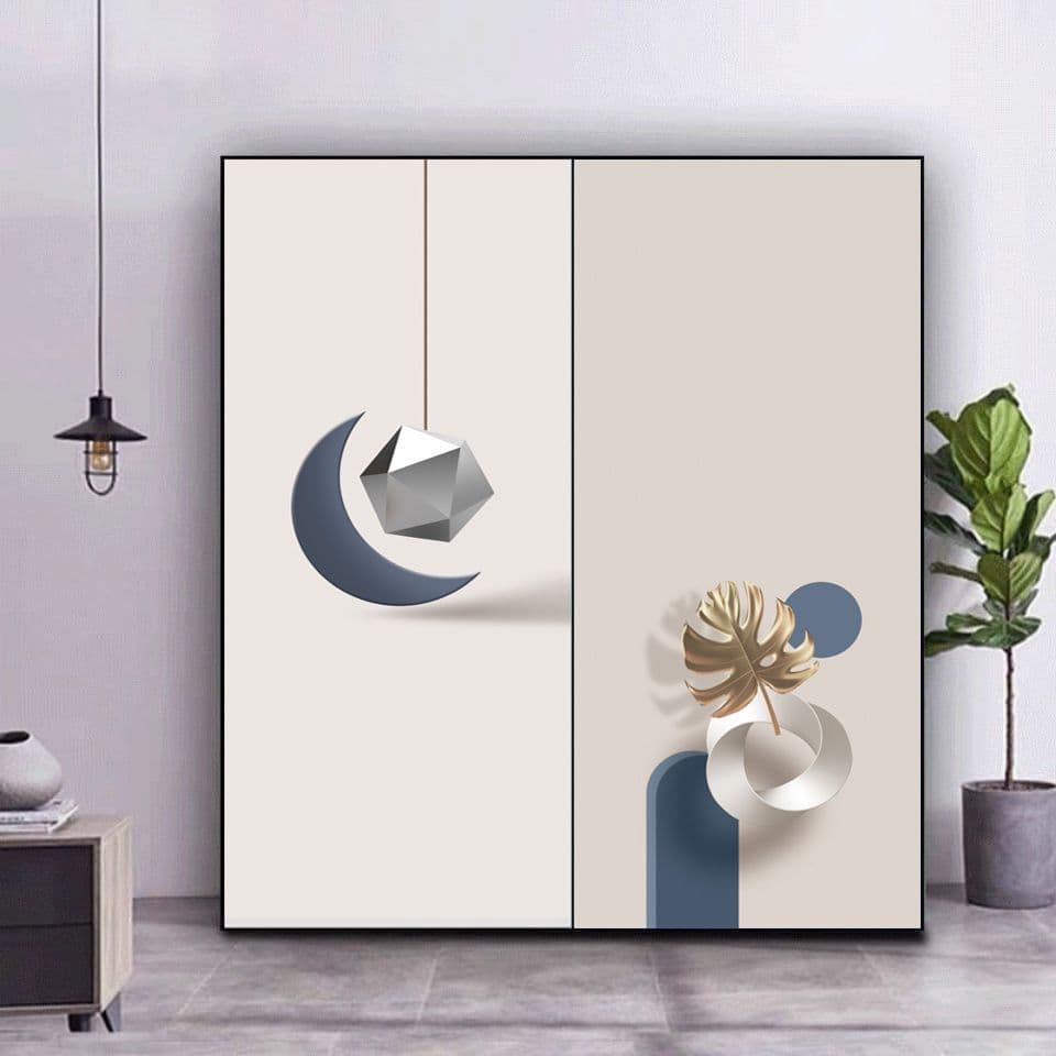 New Luxury Minimalist Wardrobe Renovation Sticker Door Sticker Self-Adhesive Glass Film Nail-Made Universal Cover-Up