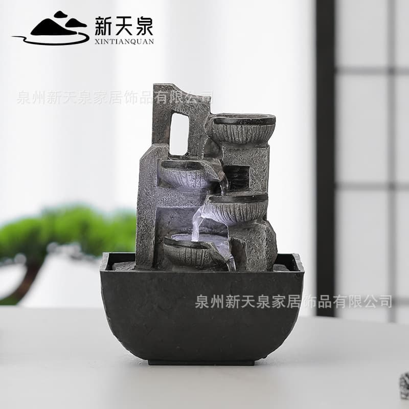Modern living room wealth-promoting water ornaments small circulating water wealth home decoration simple desktop water fountain