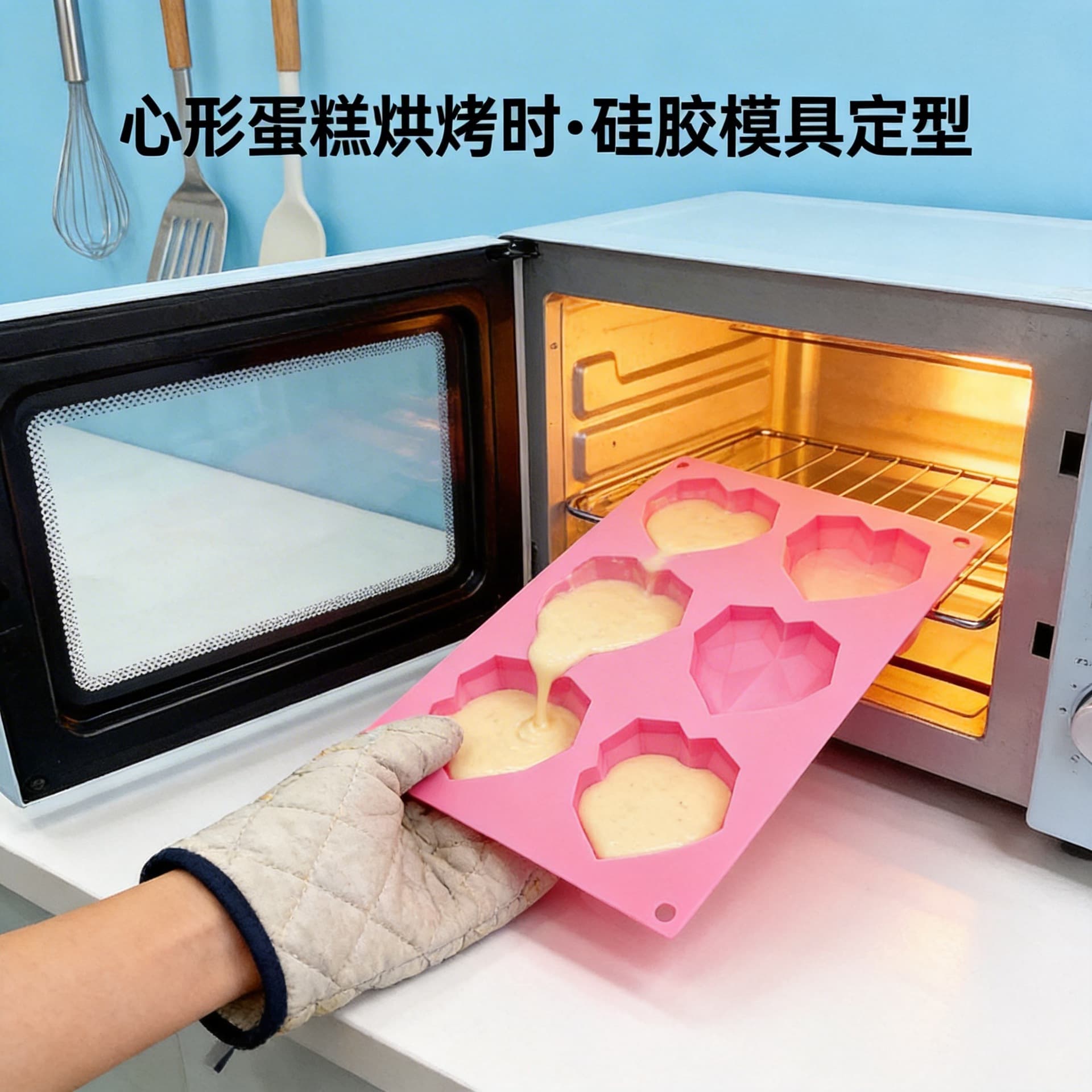 Silicone Cake Mold 6/8 Heart-Shaped Dessert Mousse Cake Mold Chocolate Baking Tool Silicone Mold