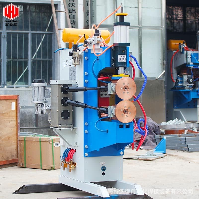 Customized power frequency roller welding machine manufacturer, pneumatic AC dual-drive resistance roller welding machine for water tanks, oil drums, and copper wheel welding
