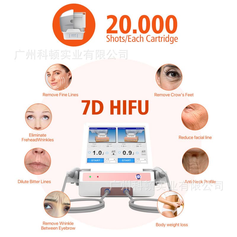 2022 new model desktop dual-control 7D home beauty device lifting and tightening desktop 7D skin beauty device standard 7 cartridges