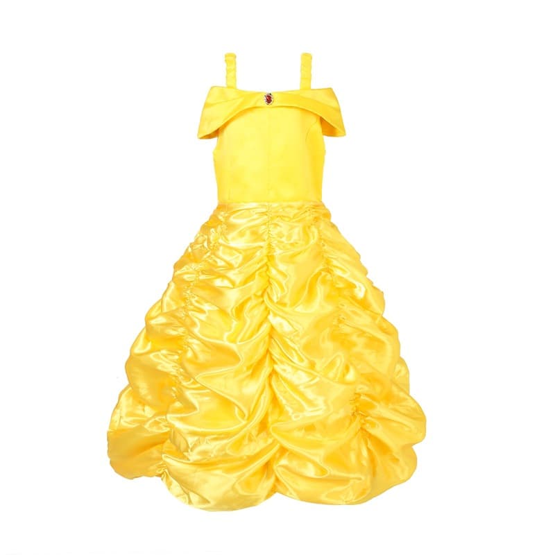 2025 Beauty and the Beast Yellow Princess Dress Children's Gown Performance Costume for Girls Belle Princess Dress