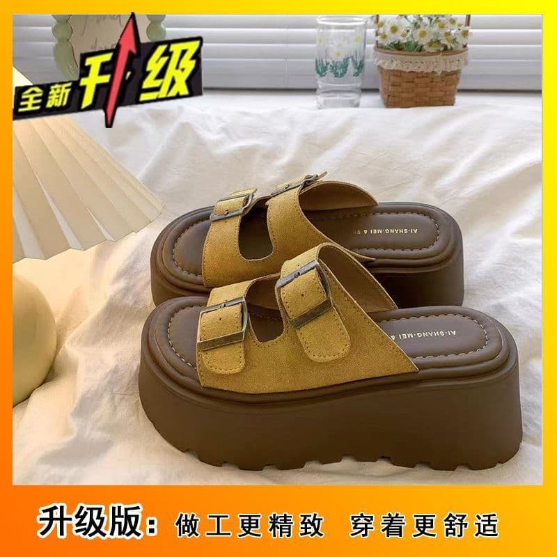 Trendy Retro Chunky Sole Anti-Slip Birkenstock Sandals for Women Spring Summer 2025 New One-Strap Slides