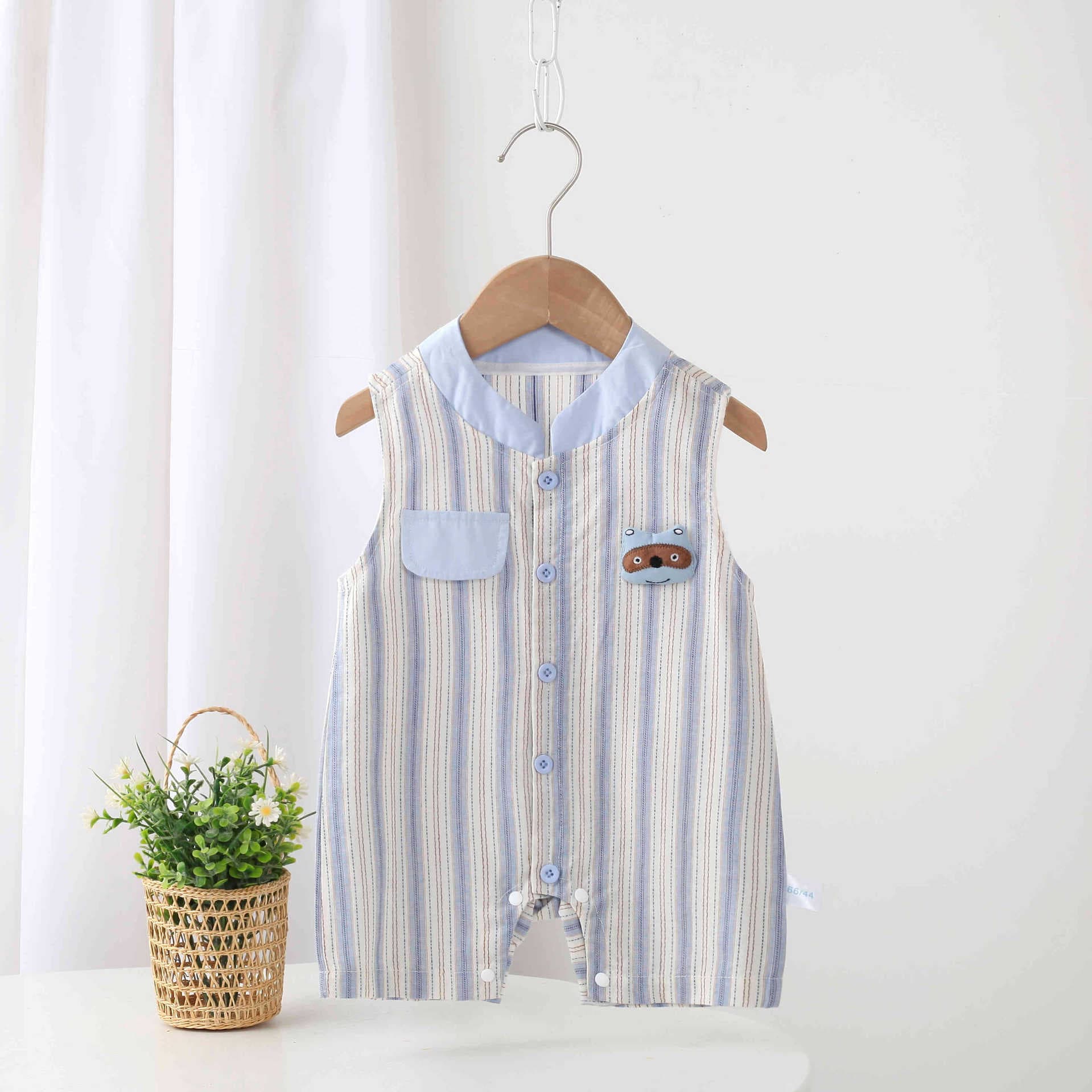 Baby summer clothes new cartoon bear sleeveless infant jumpsuit baby summer clothes thin section