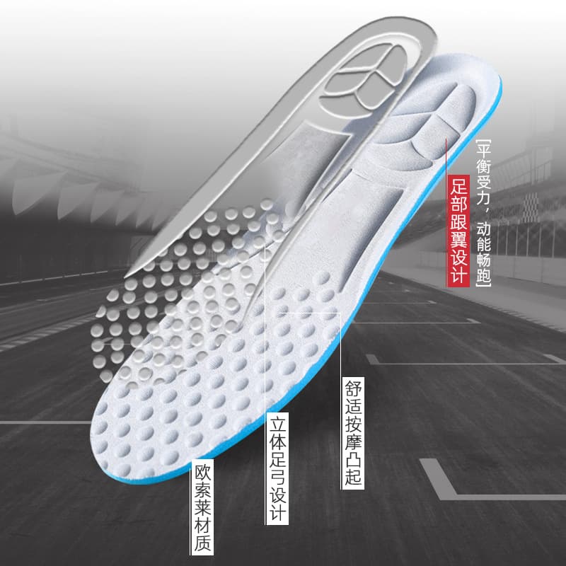 Men's Sweat-Absorbing Odor-Proof Insole, Sports Cushioning Breathable Summer Sports Cushioning Running Basketball Insole for Men and Women