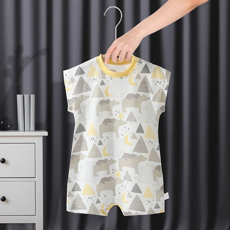 Baby Kids Summer Thin Cotton Short-Sleeve Sleepwear Newborn Bodysuit Romper Air Conditioning