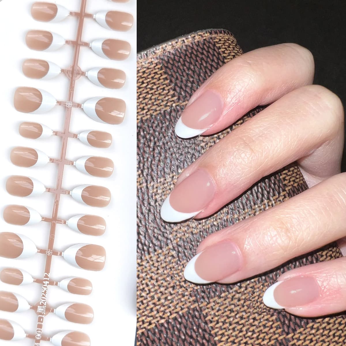 Trending Nude Almond Press-On Nails, Short Autumn/Winter High-End Handmade Nail Tips, Wholesale for Export