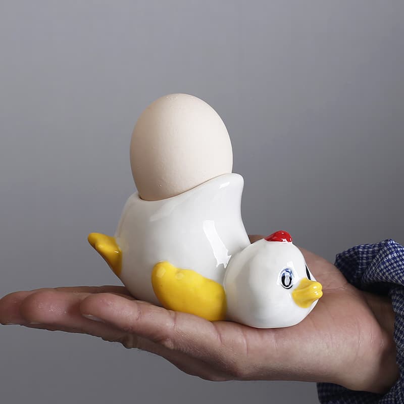 Cross-border European Style Chick Ceramic Egg Cup Breakfast Egg Holder Cute Fresh Minimalist Desktop Living Room Home Decor
