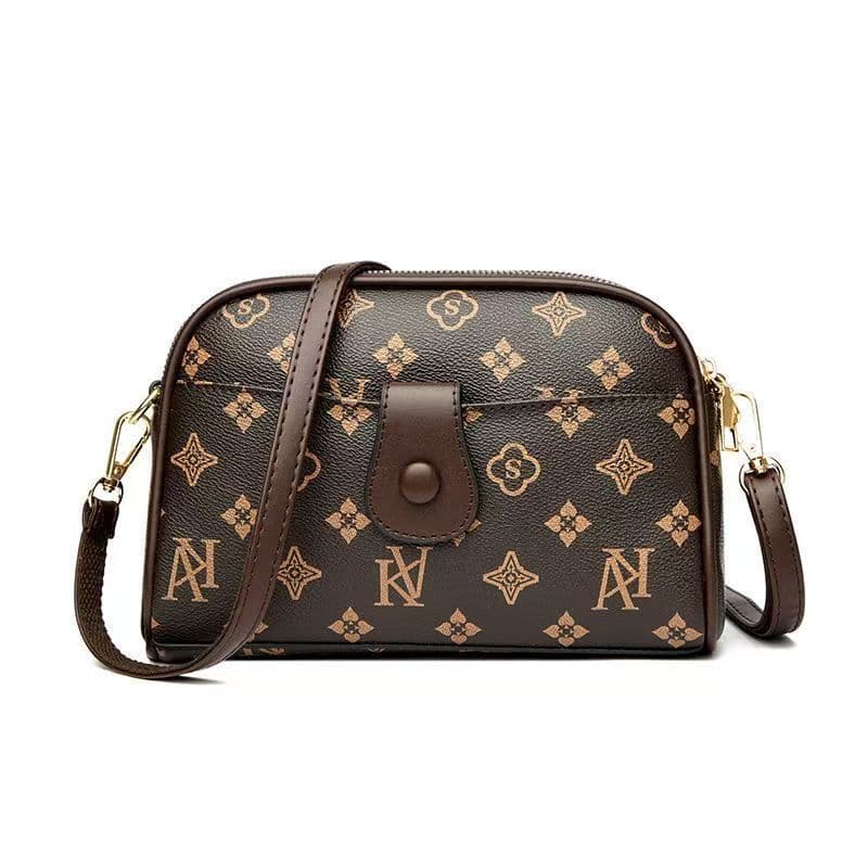 2024 New Trendy Small Square Bag Cowhide Multi-Compartment Mini Crossbody Phone Bag