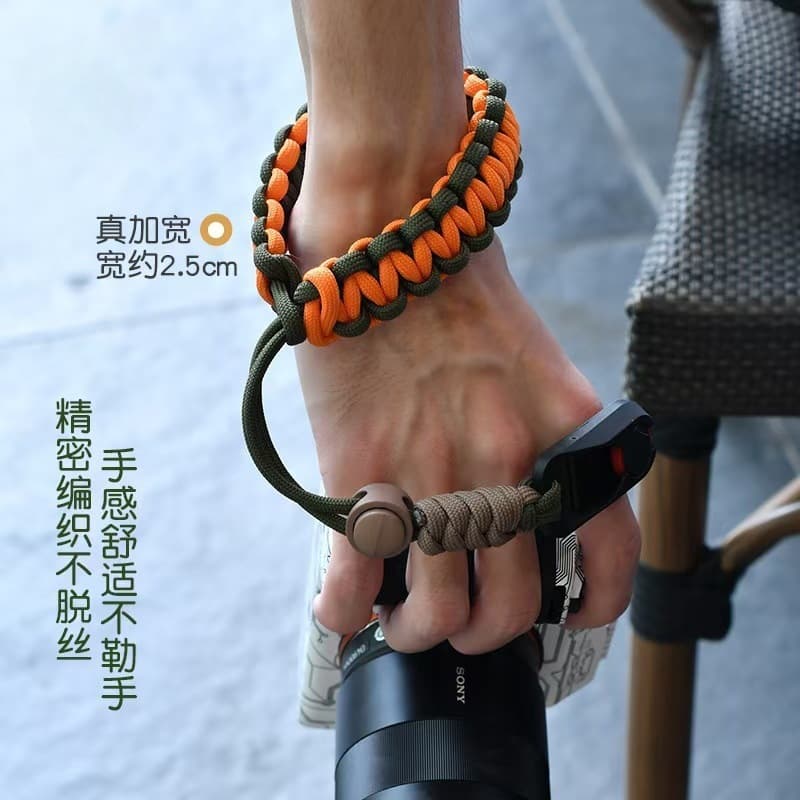 Handwoven DSLR Camera Wrist Strap, Widened Adjustable Anti-Slip Anti-Theft Lanyard, Detachable Hand Strap