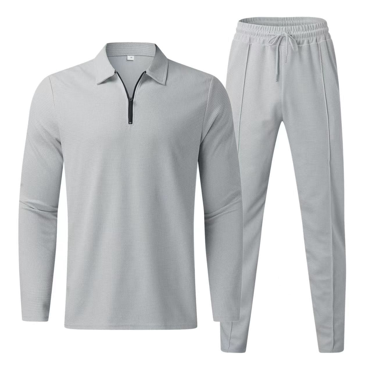 Wish Independent Station Cross-Border Summer European and American Amazon Long-Sleeved Pants Two-Piece Sports and Leisure Men's Suit