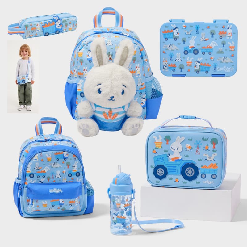 Australian Smiggle Backpack for Toddlers, Preschool Student Water Bottle, Primary School Children Insulated Lunch Bag