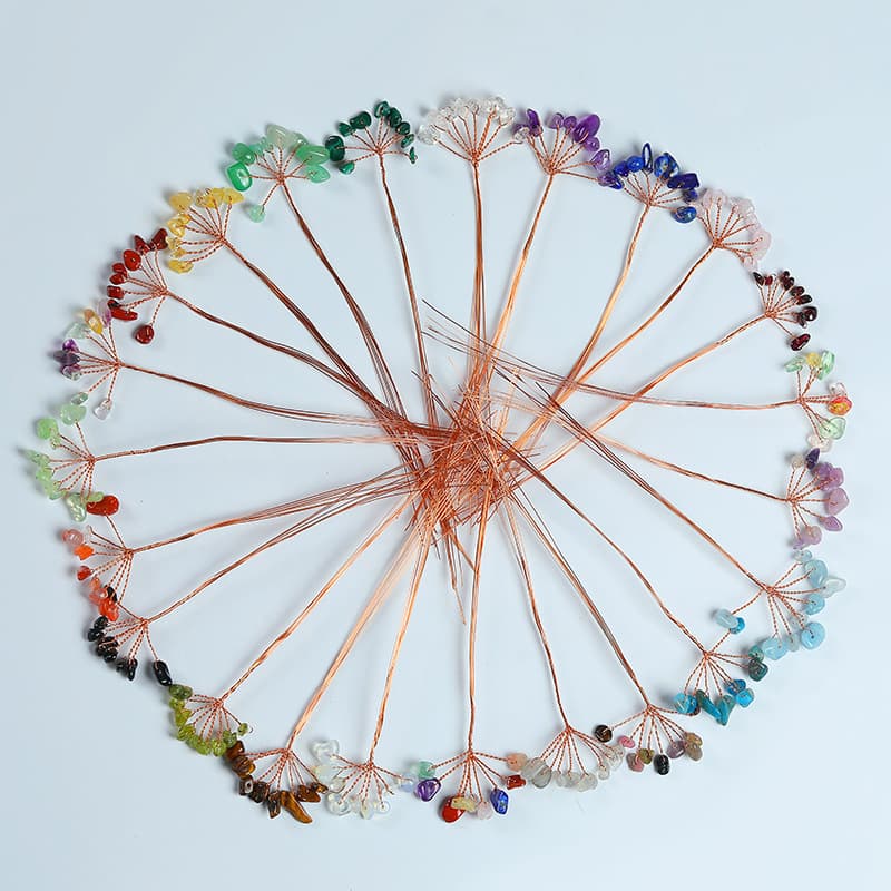 Wholesale Citrine Tree Semi-finished Irregular Bouquet Materials Natural Crushed Stone Copper Wire Handwoven DIY Accessories