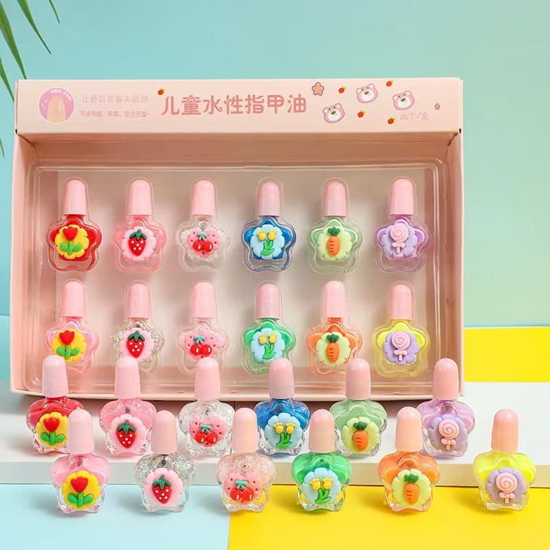 Children's Nail Polish Set - Tearable, Odorless, Five-Free Formula for Girls, Kindergarten Sharing Nail Polish, Suitable for Beauty and Skin Care