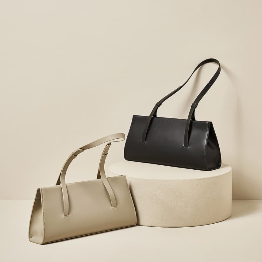 Fashionable French Style Leather Shoulder Bag Women's Soft Leather City Simple Design Underarm Bag Wedding Bag Breadstick Bag