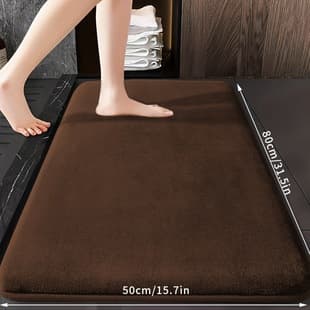 Cross-border Coral Velvet Solid Bathroom Mat, Bathroom Floor Mat, Entryway Home Non-slip Easy-clean Foot Mat, Wholesale Available