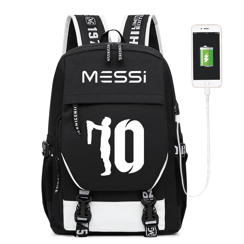 Foreign Trade Football Star Peripheral Backpack Fashion Korean Cross-border Youth USB Backpack Campus Student Schoolbag