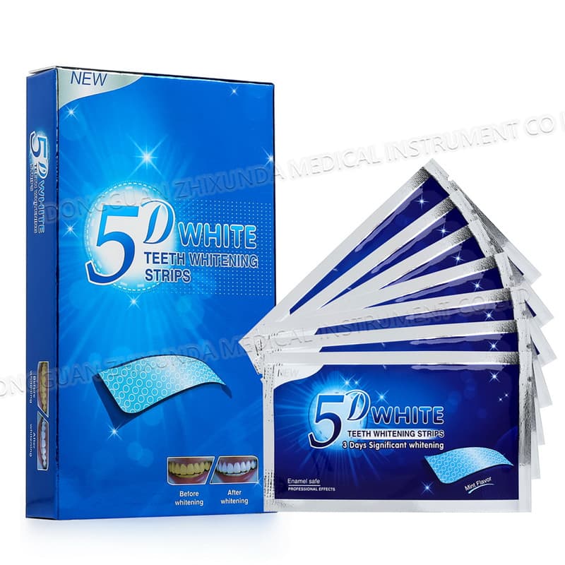 New 5D Teeth Whitening Strips WHITE 7 Pairs 14 Pieces, Beautify Teeth, Lighten Pigment, Adhesive, Remove Stains, Whiten