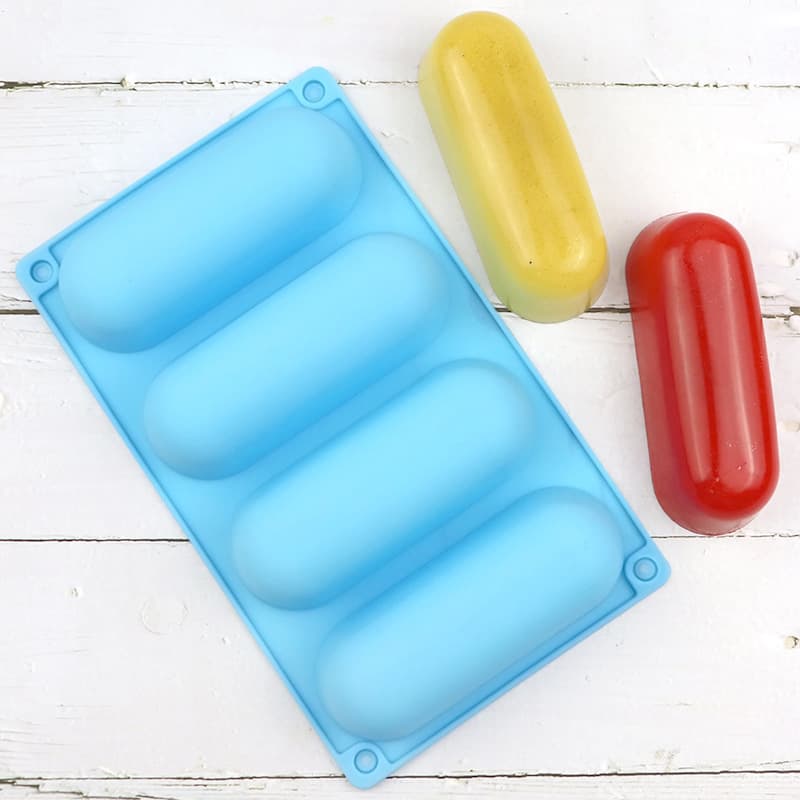 Dubi 4-Cavity Oval Capsule Silicone Cake Mold Chocolate Mold Handmade Soap DIY Baking Creative Kitchen