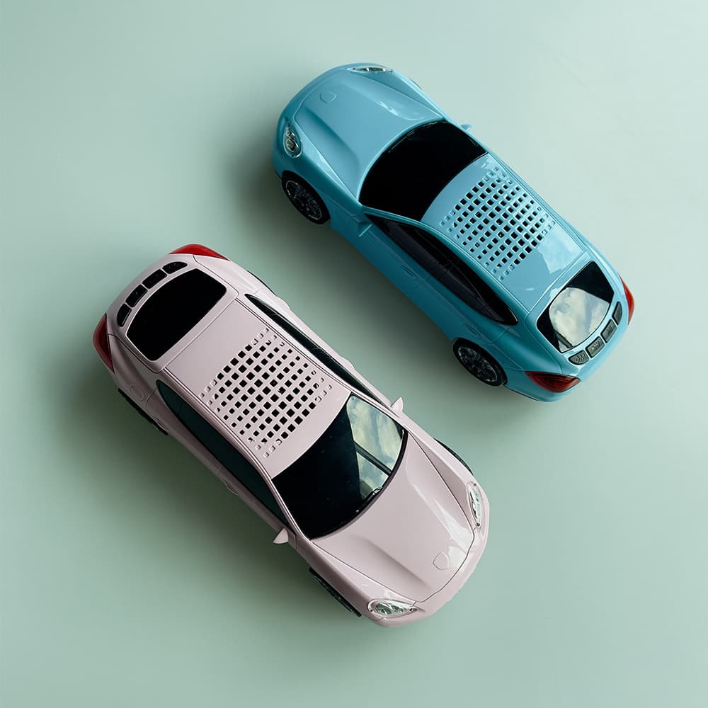 LED Colorful Flashing Light UV Paint Car Model Bluetooth Speaker Wireless TF Card Play FM Radio