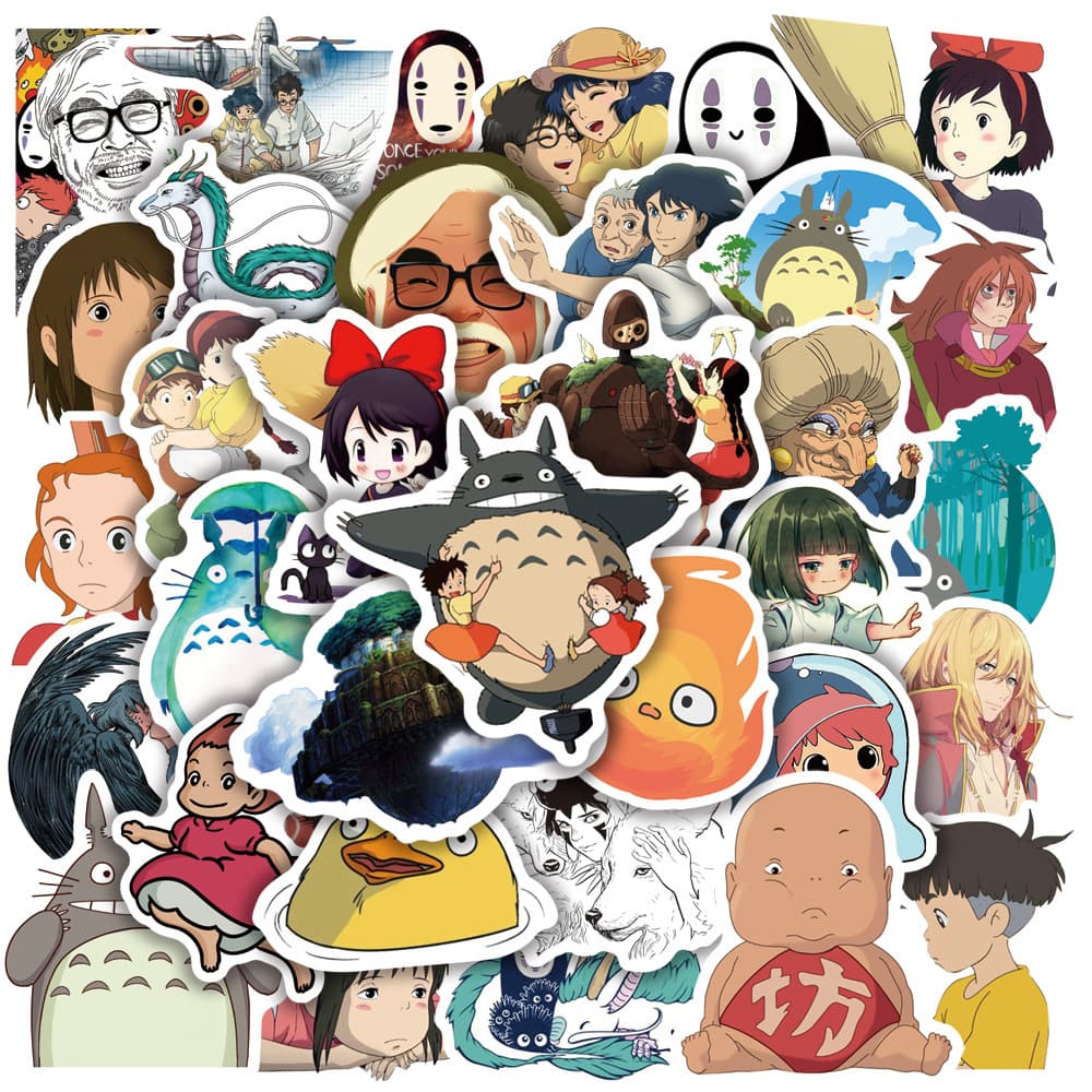 50 Studio Ghibli "Spirited Away" Stickers for Phone Cases, Computers, Luggage, and Water Bottles, Waterproof