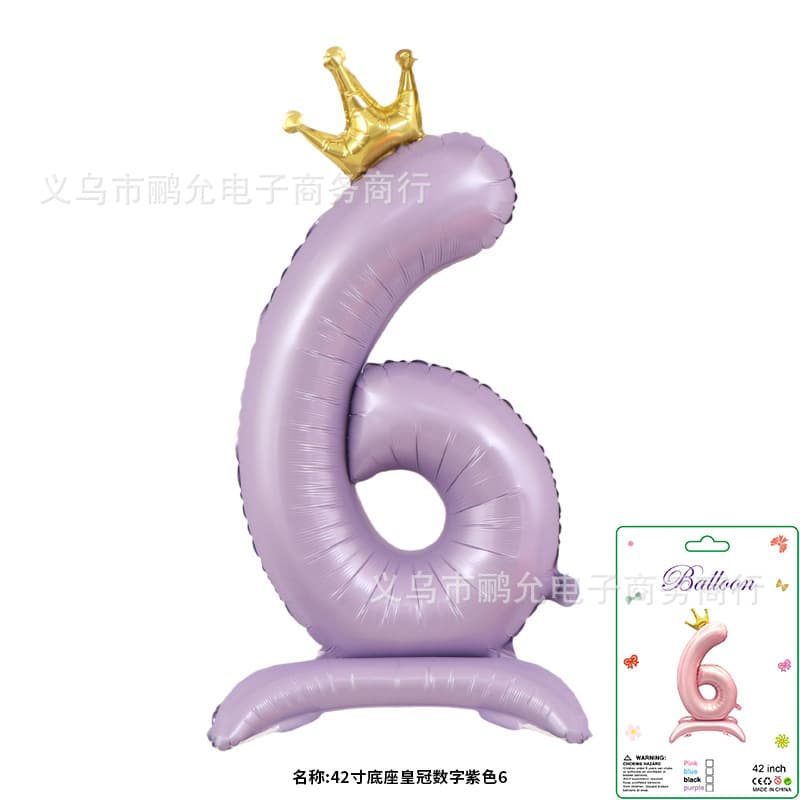 40/42 Inch Crown Number Balloon Cardstock Individually Packed Festival Birthday Decoration Balloons for Cross-Border Trade