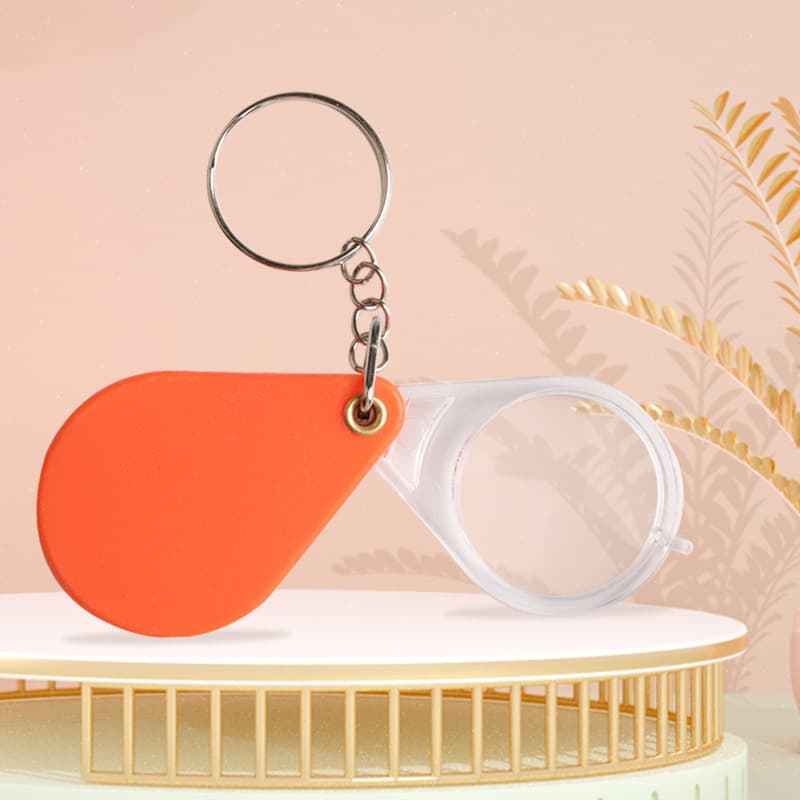 Mini Portable Keychain Magnifier Reading Appraisal 10X High Magnification Foldable Reading Tool High-Definition Handheld with