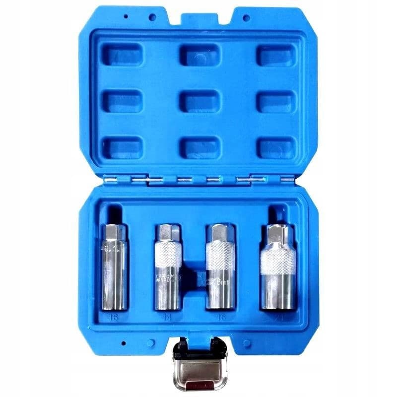 4-Piece 3/8" Car Motorcycle Spark Plug Removal Socket Set 14mm 16mm 21mm Magnetic Spark Plug Socket